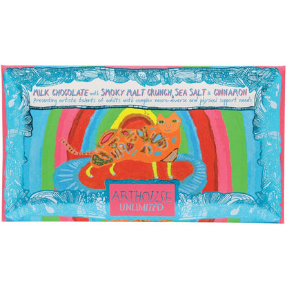 Rainbow Cat, Milk Chocolate Bar with Smoky Malt Crunch, Sea Salt & Cinnamon by ARTHOUSE