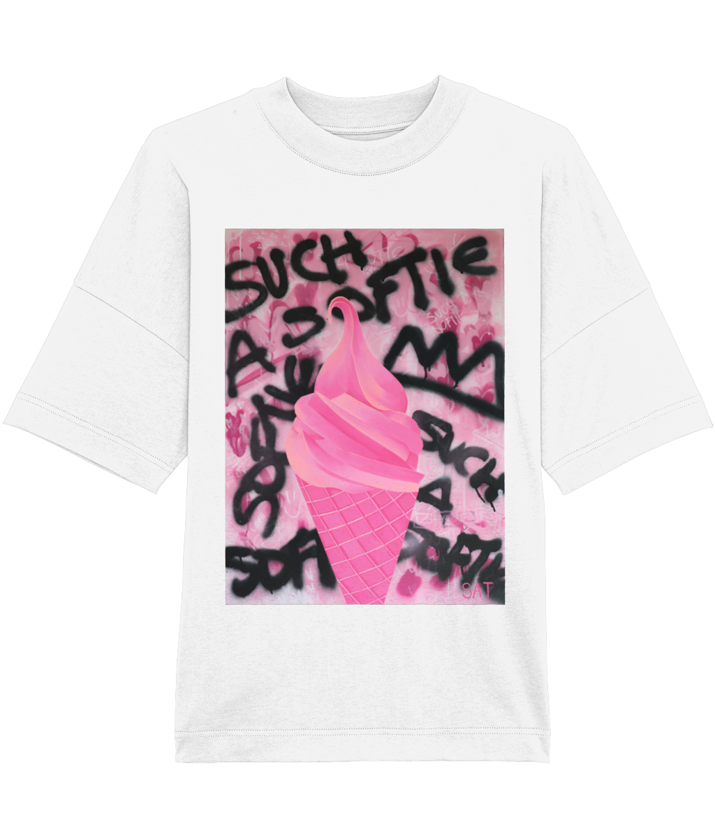 'Such A Softie' Pink Ice Cream T-Shirt By Steph Tripolitaki