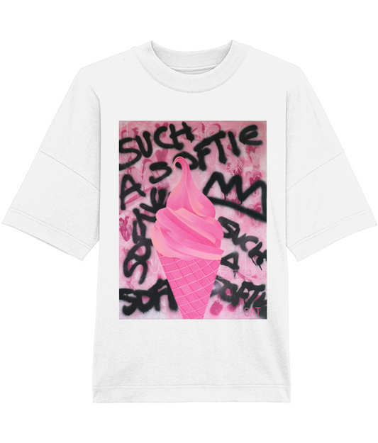 'Such A Softie' Pink Ice Cream T-Shirt By Steph Tripolitaki