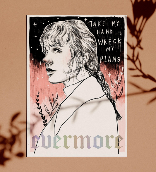 Evermore - Willow - Taylor Swift - Holographic A4 Art Print by Spilt Milk Press