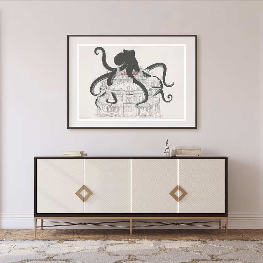 West Pier, 1990s Art Print by Ruth Wragg-Jones