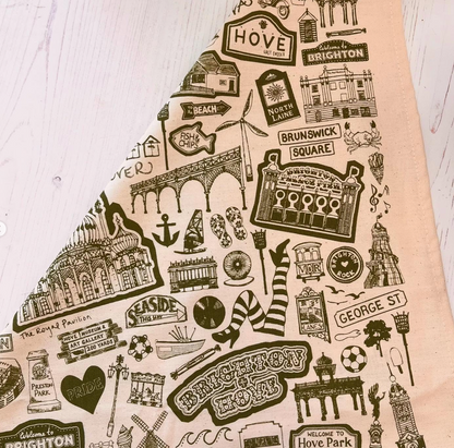 Brighton and Hove Themed Tea-Towel by Martha Mitchell