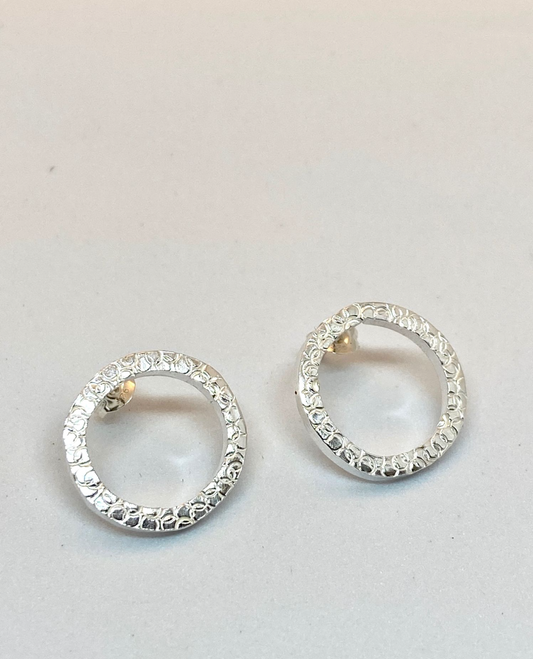 Sterling Silver Circle Earrings by Thea Wates.