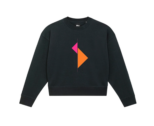 Triangles design Black Cropped sweatshirt by Basz