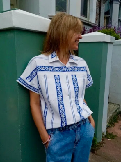 Lydia - White embroidered Shirt by Zazcca