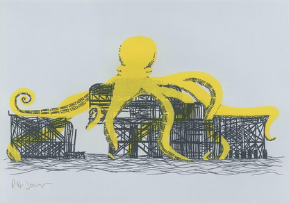 West Pier Art Print by Ruth Wragg-Jones