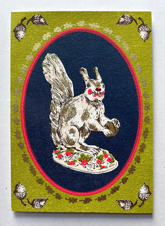 'Staffordshire Squirrel' Screenprinted Card By Sarah Targett