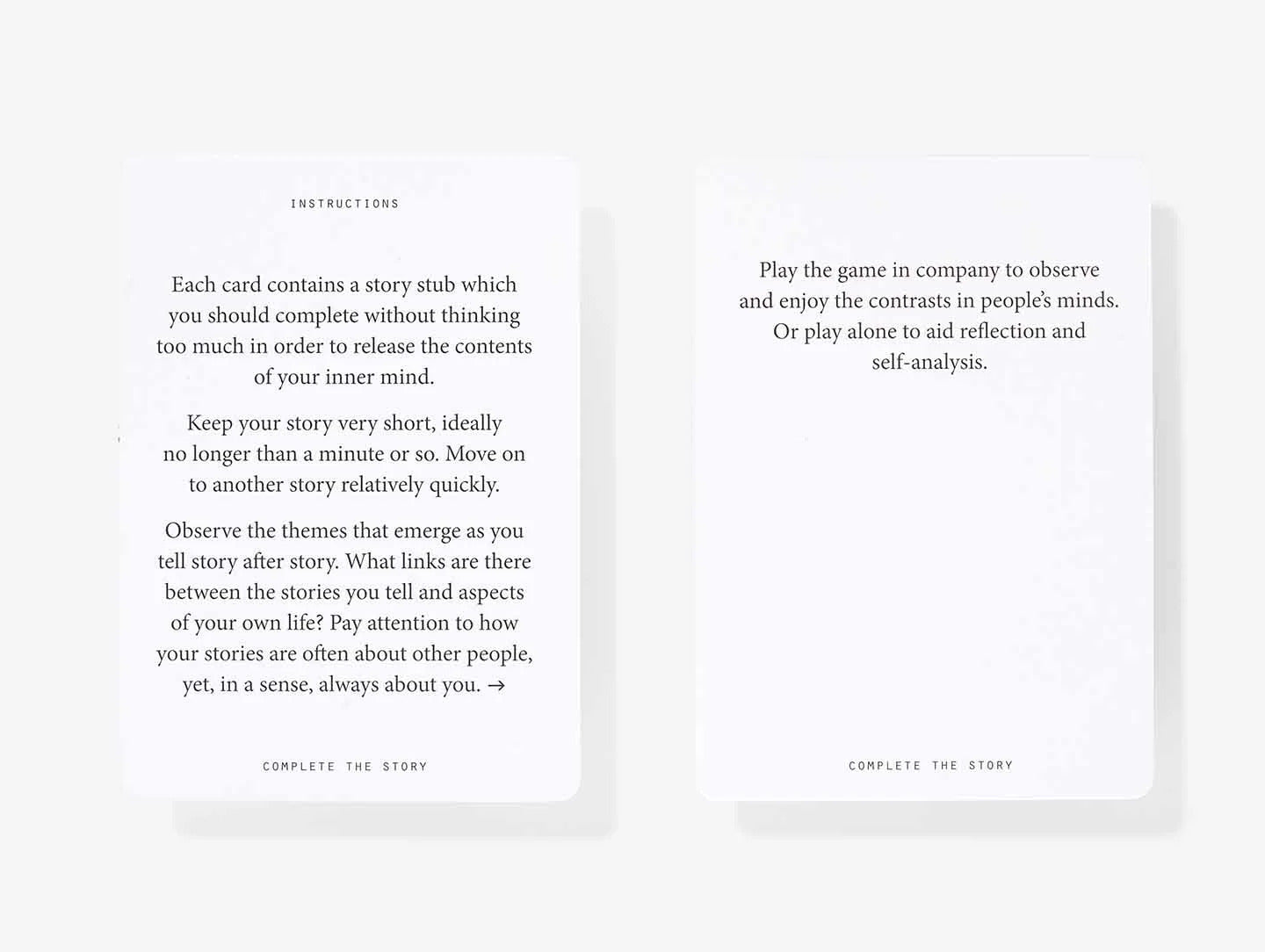 Complete The Story Cards by School Of LIfe