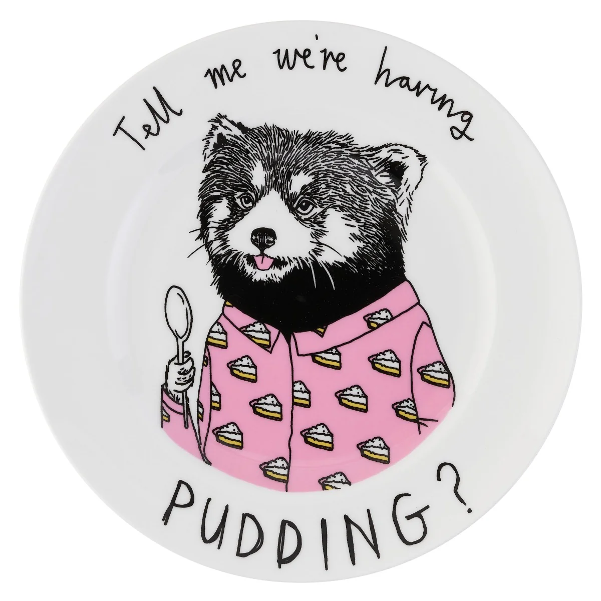 'Tell Me We're Having Pudding?' Side Plate by Jimbobart