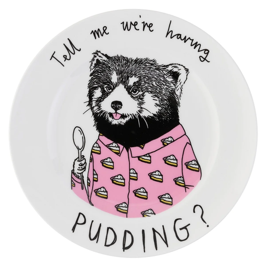 'Tell Me We're Having Pudding?' Side Plate by Jimbobart