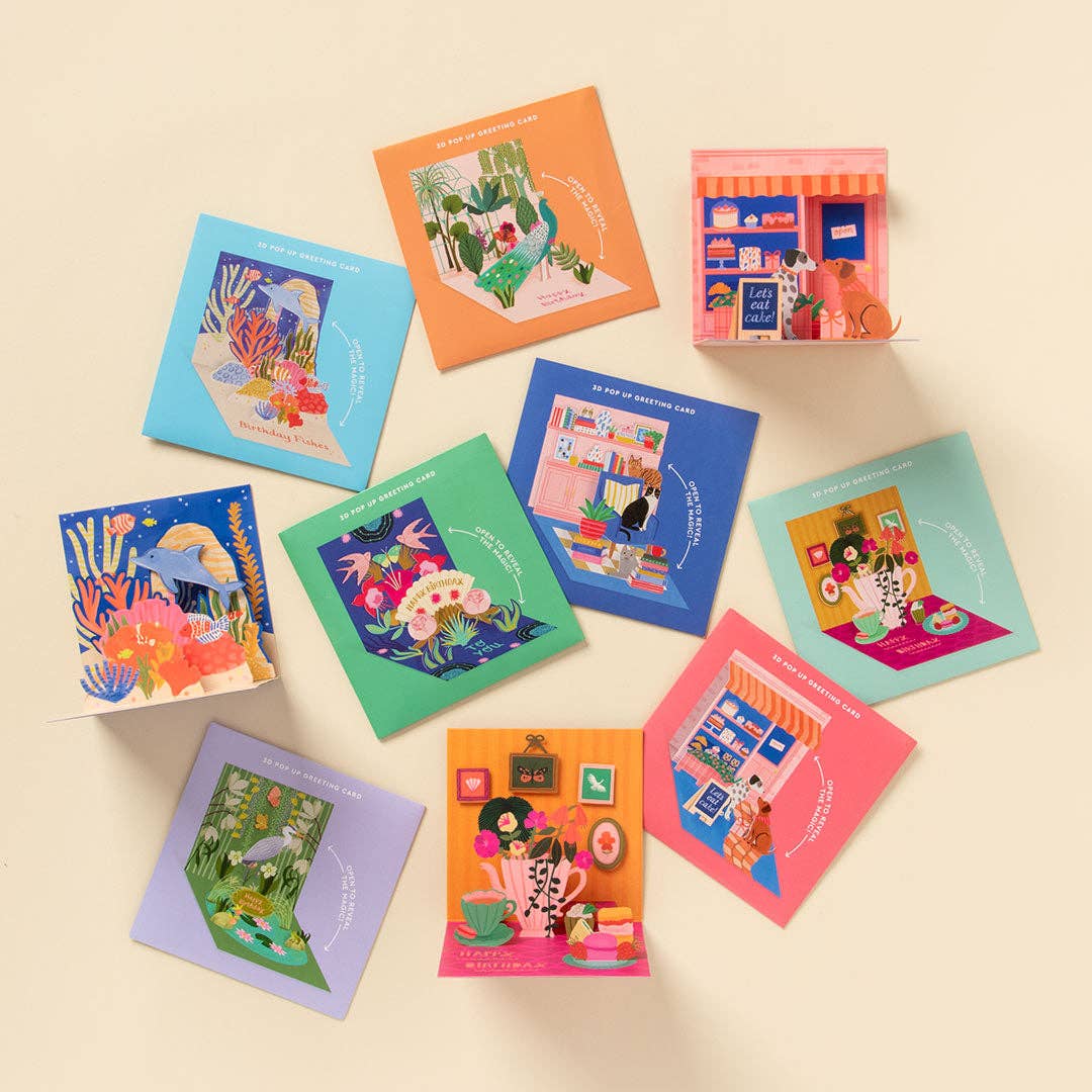 Birthday Fan Pop Up Greeting Card By Oh Deer