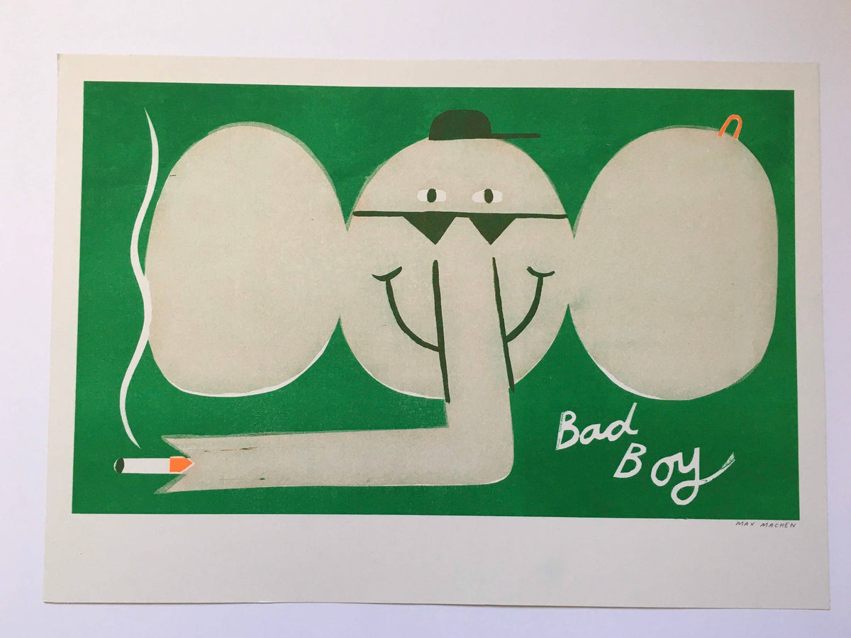 Bad Boy Smoking Elephant Riso Print By Maxy Machen