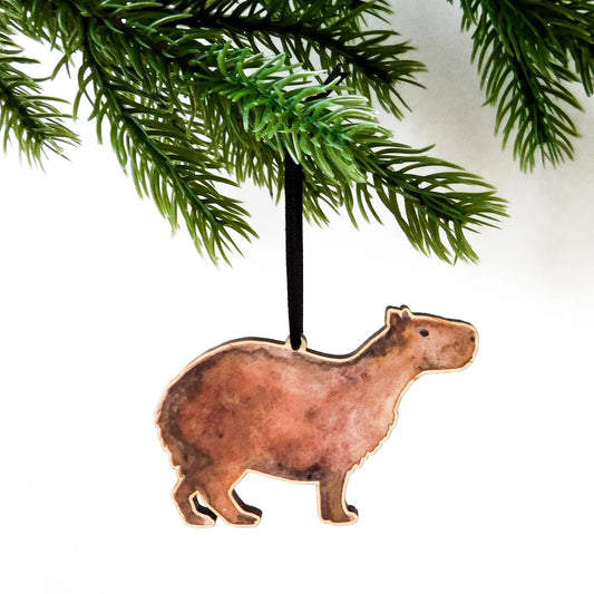 Chill Capybara Wooden Hanging Decoration by Also the Bison