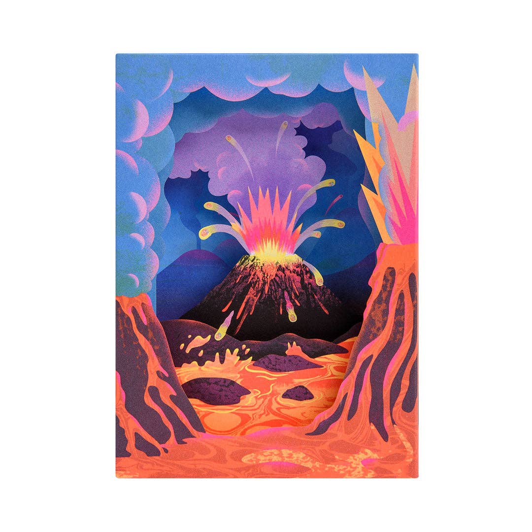 Volcano Greeting 3D Card By Oh Deer