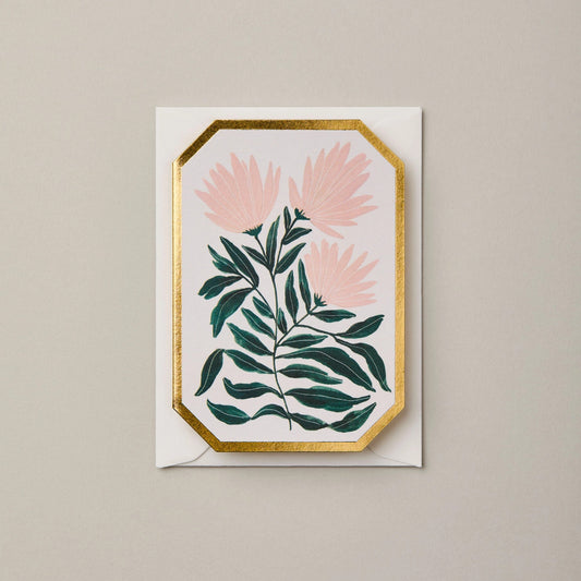 Chrysanthemum Botanical Die Cut Mini Card By Katie Housley