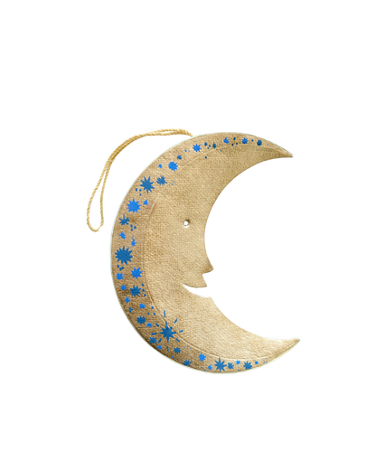 Shimmering Man on the Moon Board Decoration By East End Press