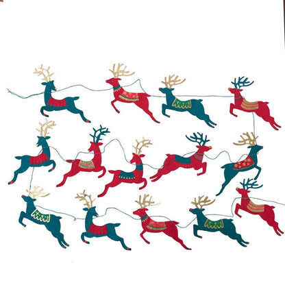 Bright Reindeer Sewn Garland By East End Press