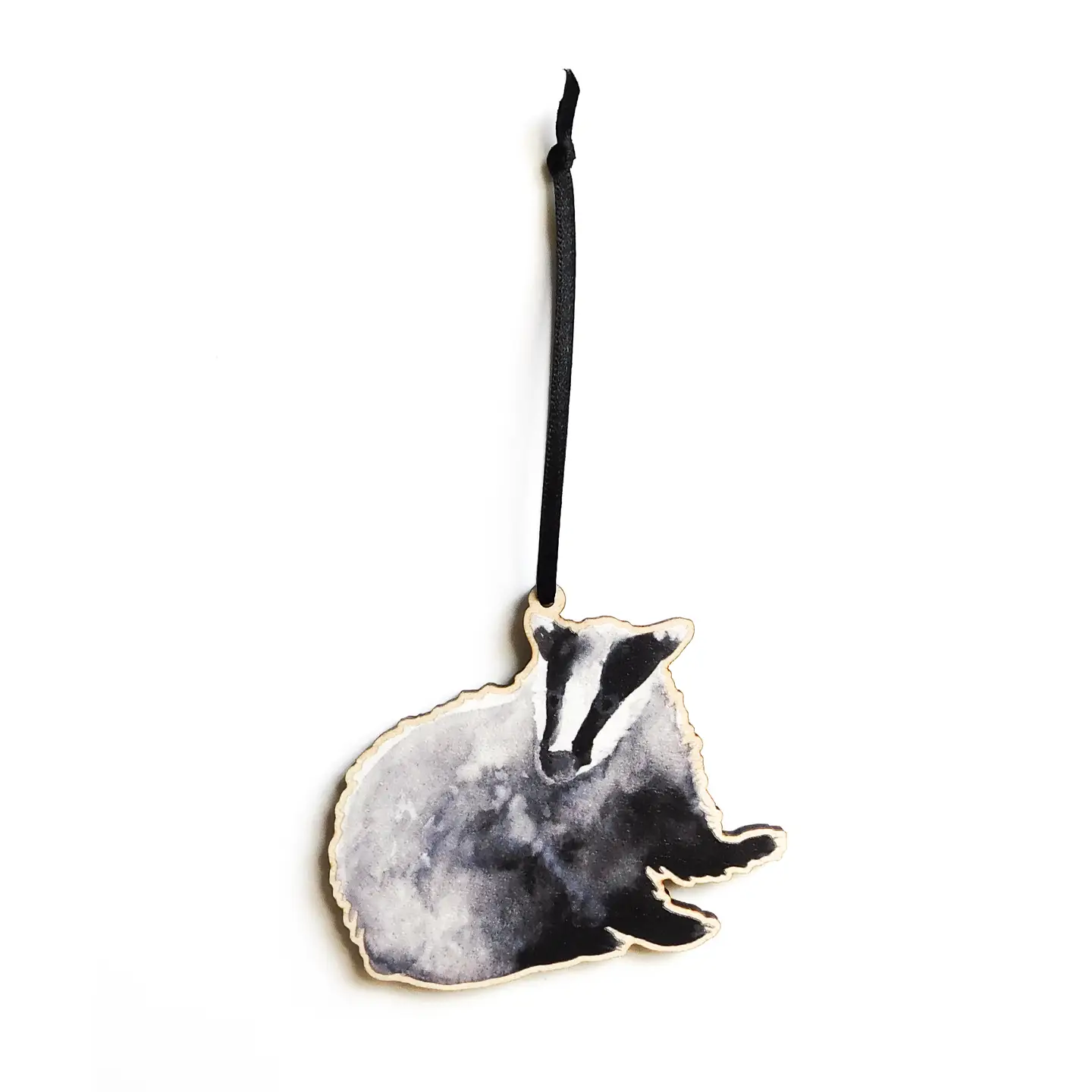 Sylvan Badger Wooden Hanging Decoration by Also the Bison