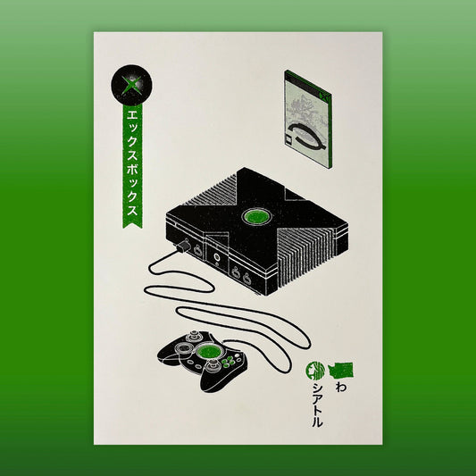 Original Xbox Risograph By Mockup Goods