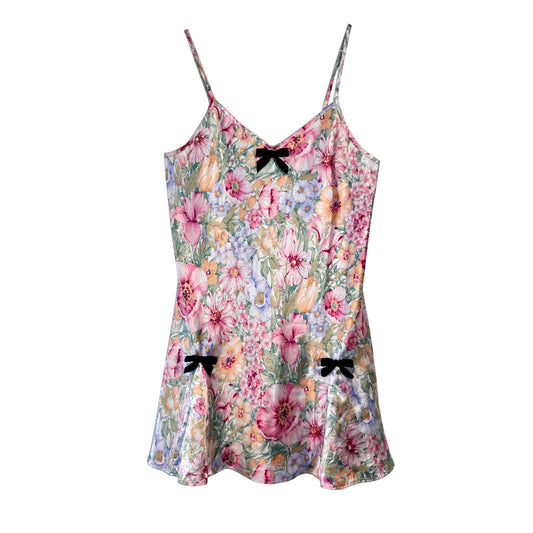 Flora Slip Dress with Mini Black Velvet Bows by Odd Janko