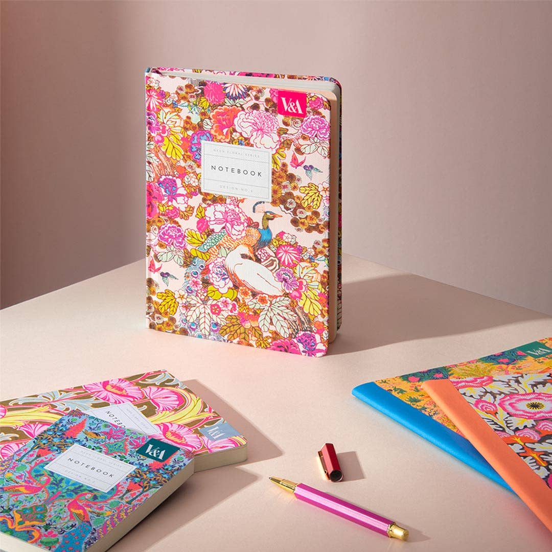 Neon Floral Arts & Crafts Paperback Notebook By Oh Deer