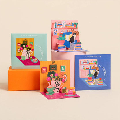 Birthday Fan Pop Up Greeting Card By Oh Deer