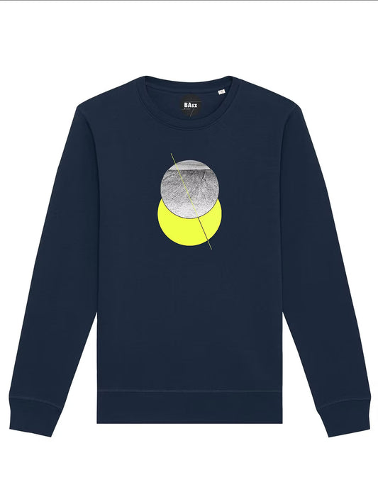 Sand navy / organic sweatshirt with geometric art design by Basz