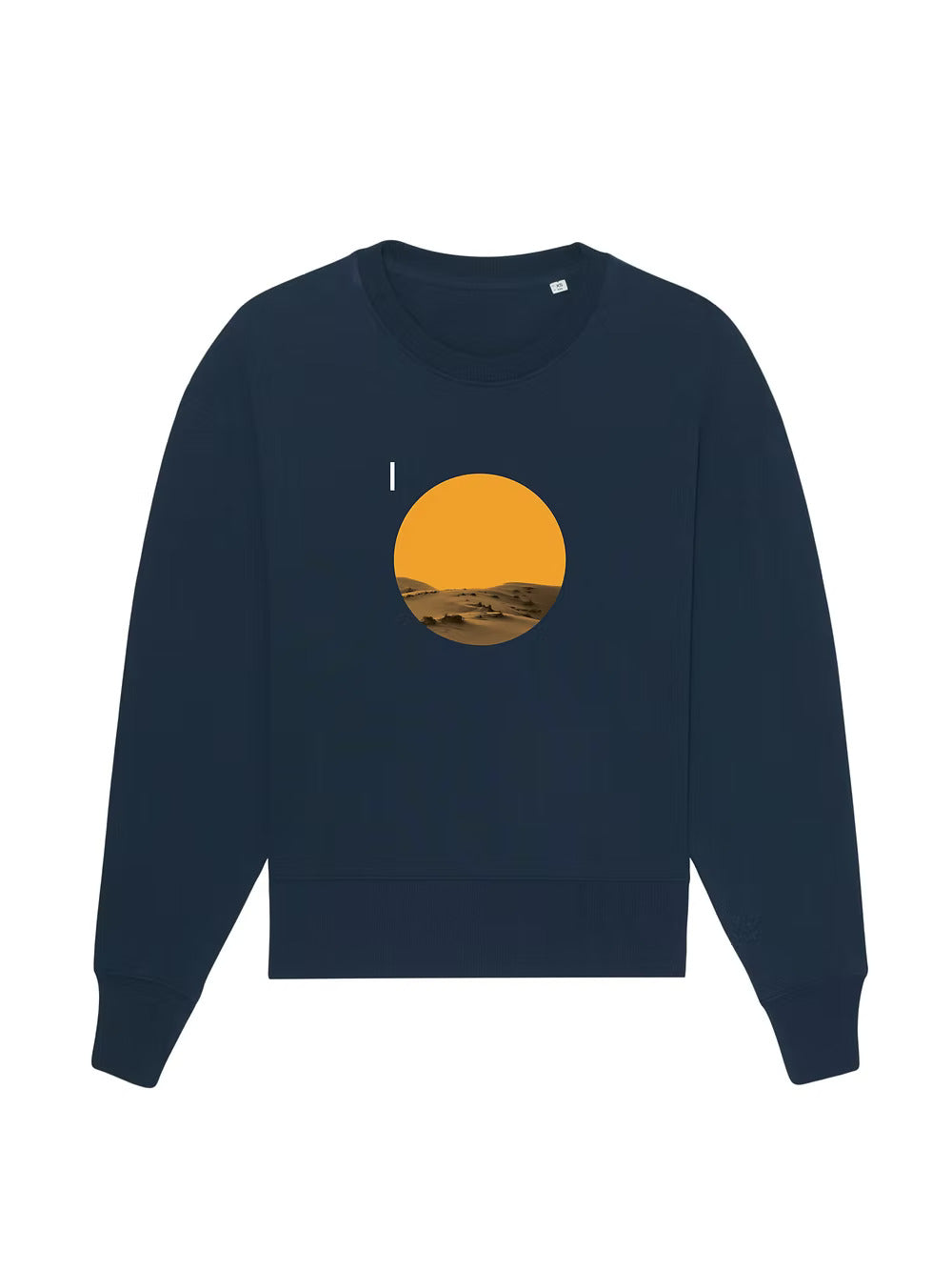 Desert / oversized, organic sweatshirt with geometric design by Basz