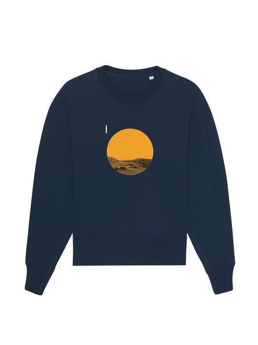 Desert / oversized, organic sweatshirt with geometric design by Basz