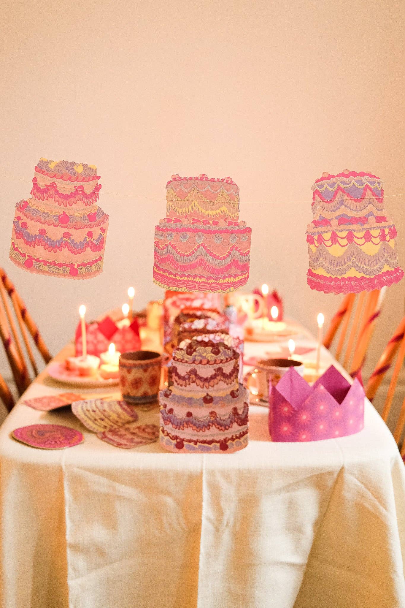 Celebration / Birthday CAKES Sewn Garland By East End Press