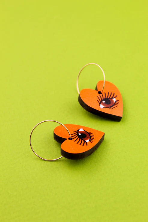 Orange Lovers Eye Earrings by Misfit Makes