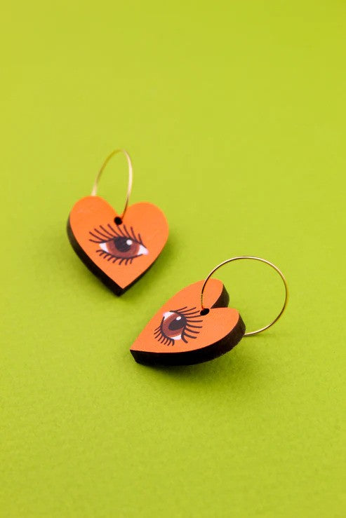 Orange Lovers Eye Earrings by Misfit Makes