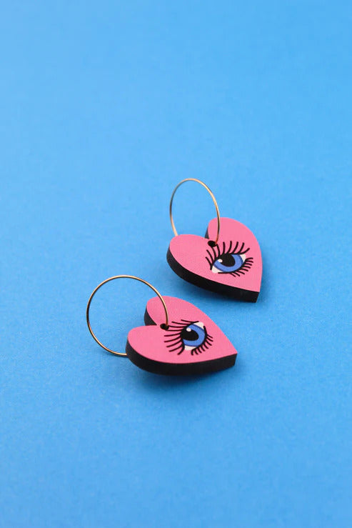 Pink Lovers Eye Earrings by Misfit Makes