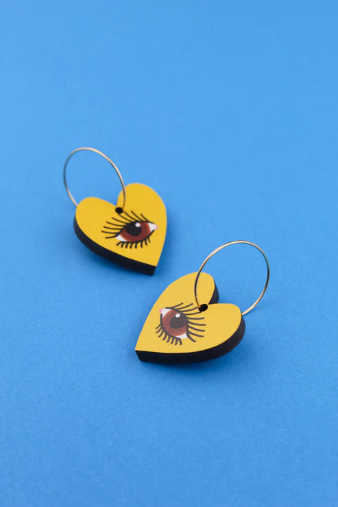 Yellow Lovers Eye Earrings by Misfit Makes