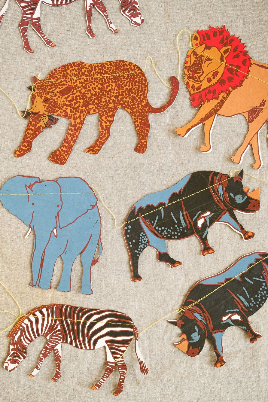 Safari Animals Sewn Garland by East End Press