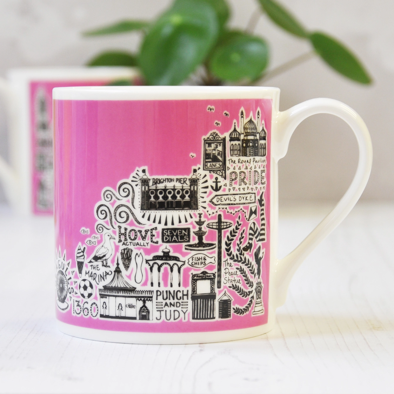 Brighton Coloured Illustrated Mugs by Martha Mitchell