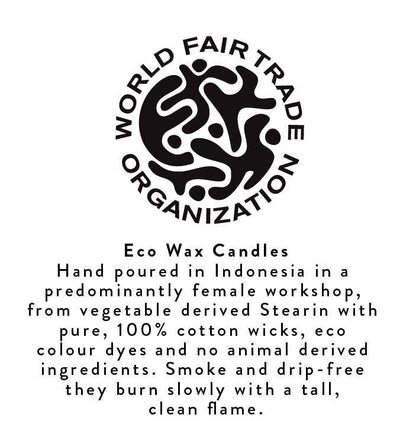 Striped Jasmine, Rust & Petrol Eco Dinner Candles