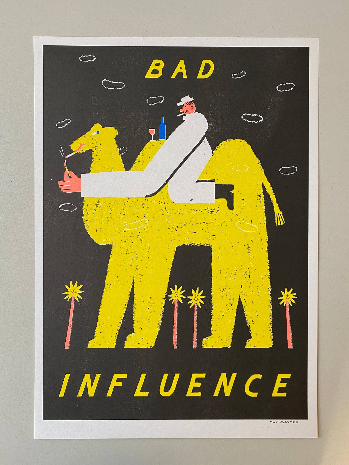 Bad influence risograph print By Maxy Machen