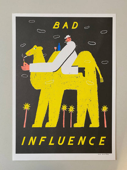 Bad influence risograph print By Maxy Machen