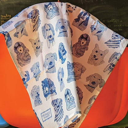 Blue Dogs, 100% Organic Cotton Tea Towel by ARTHOUSE