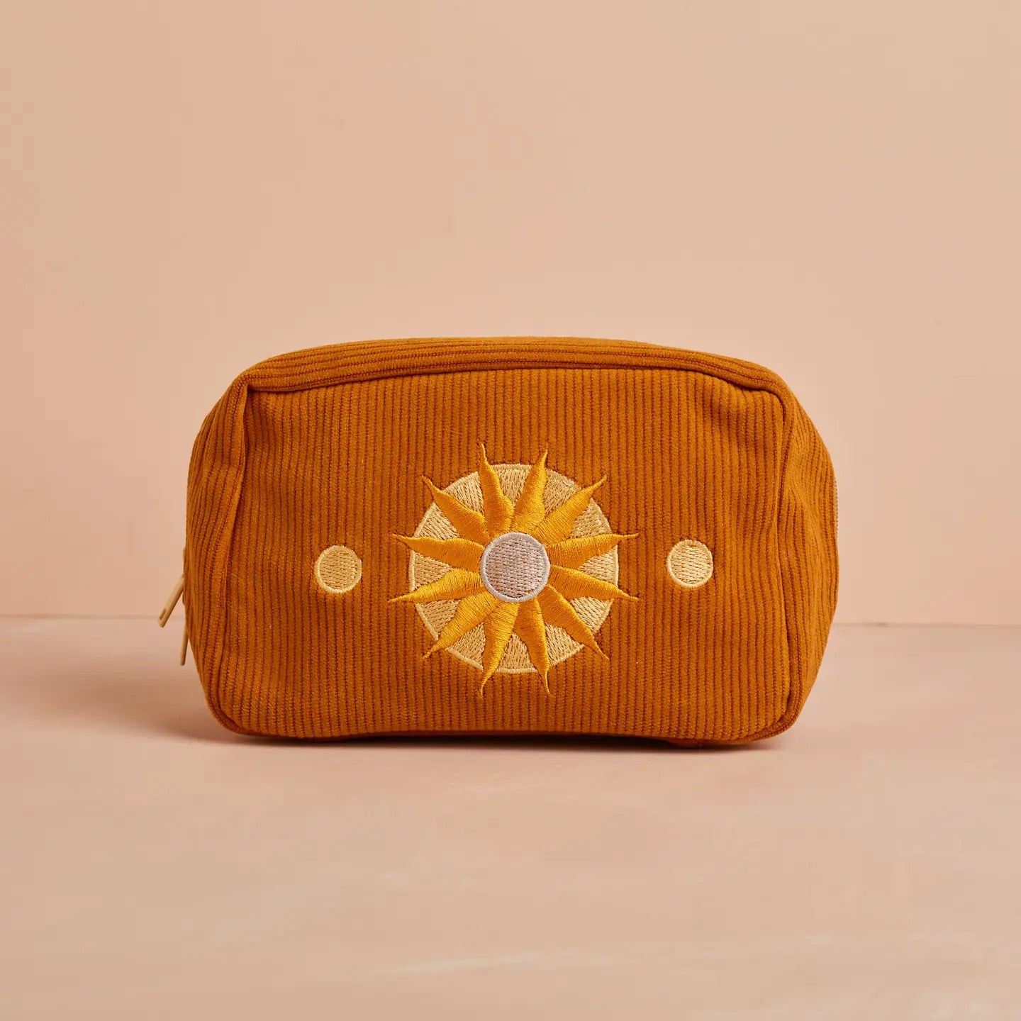 Corduroy Makeup Bag in Burnt Orange by CAI & JO