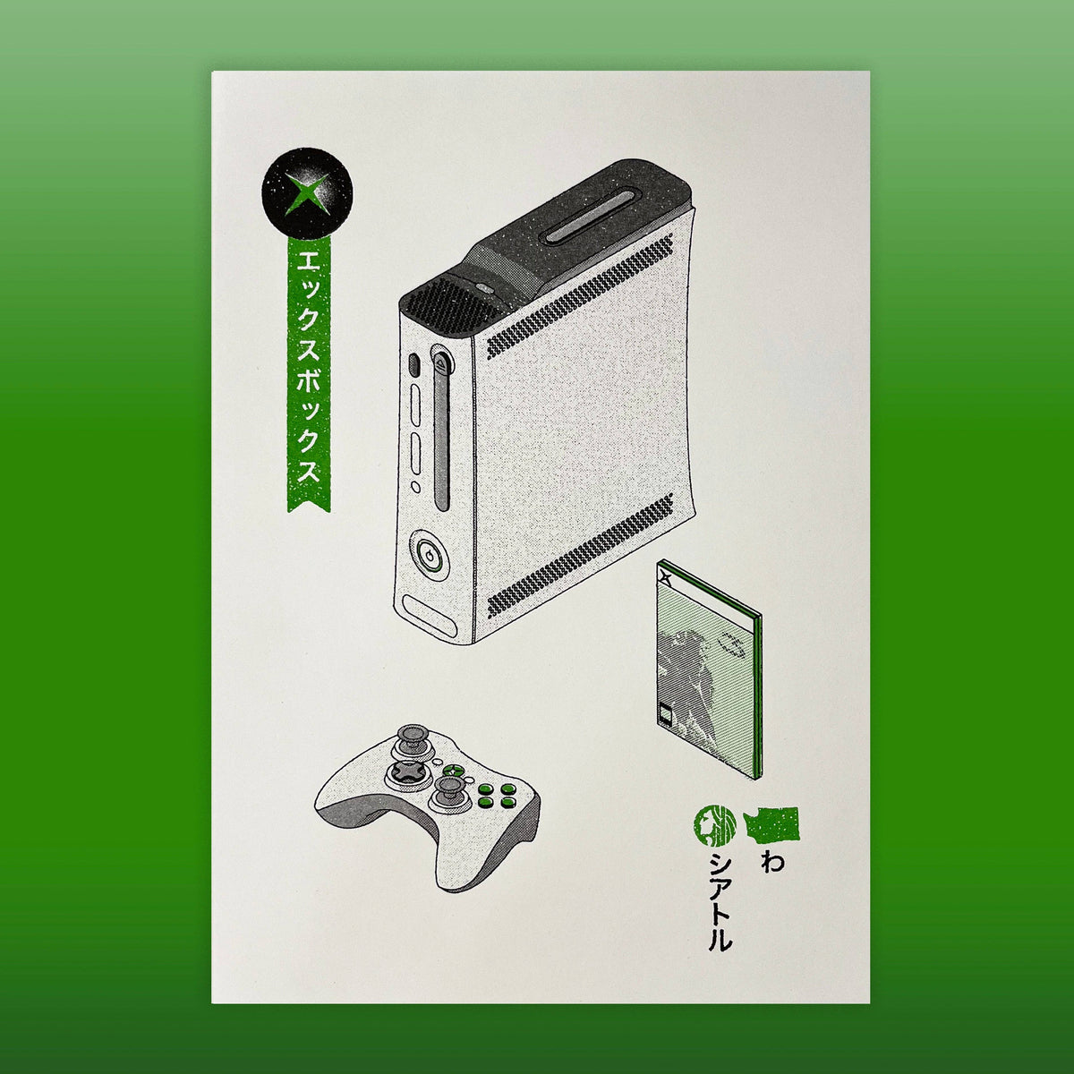 Xbox 360 Risograph By Mockup Goods