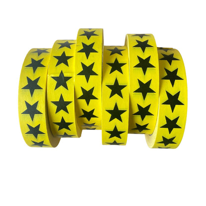 Paper Adhesive Tape with Yellow & Black Star Print By Petra Boase