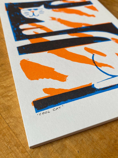 Cool Cat Riso Print By Maxy Machen