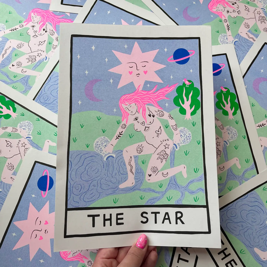 The Star A4 Risograph Print by Amy Hastings