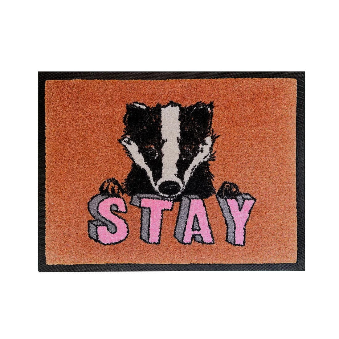 'Stay Badger' Welcome Door Mat by Jimbobart