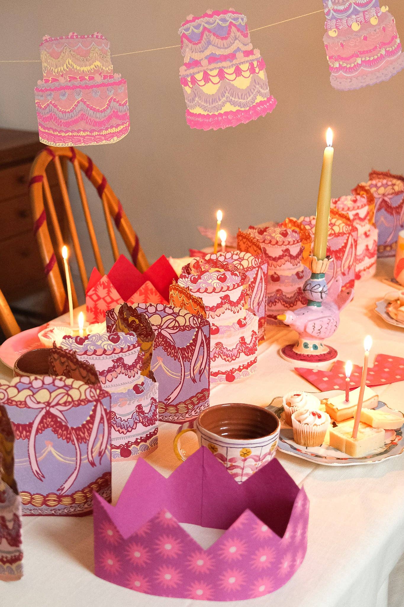 Celebration / Birthday CAKES Sewn Garland By East End Press