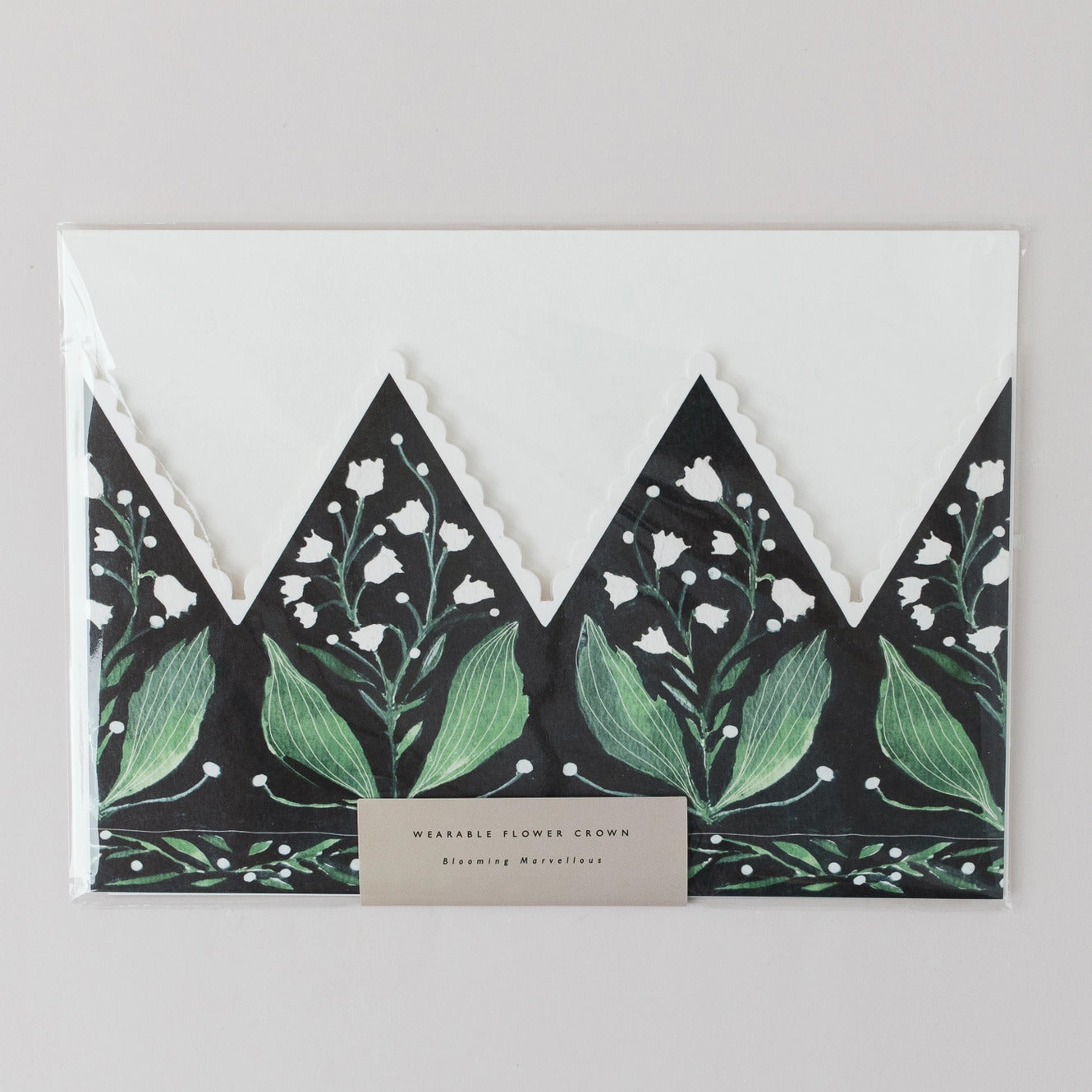 Botanical Party Hat Crown Card Lily of the Valley By Katie Housley