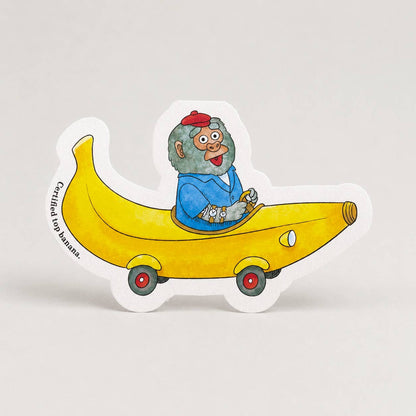Bananas Gorilla Car - Die-cut Card by Richard Scarry