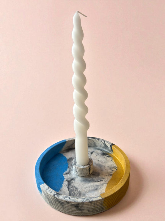 Blue Yellow candlestick holder by ONYX